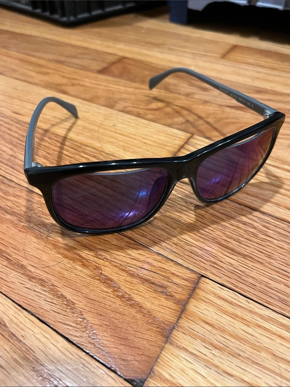 Diesel Men’s Black Frame Sunglasses with Blue-Green Mirrored Lenses